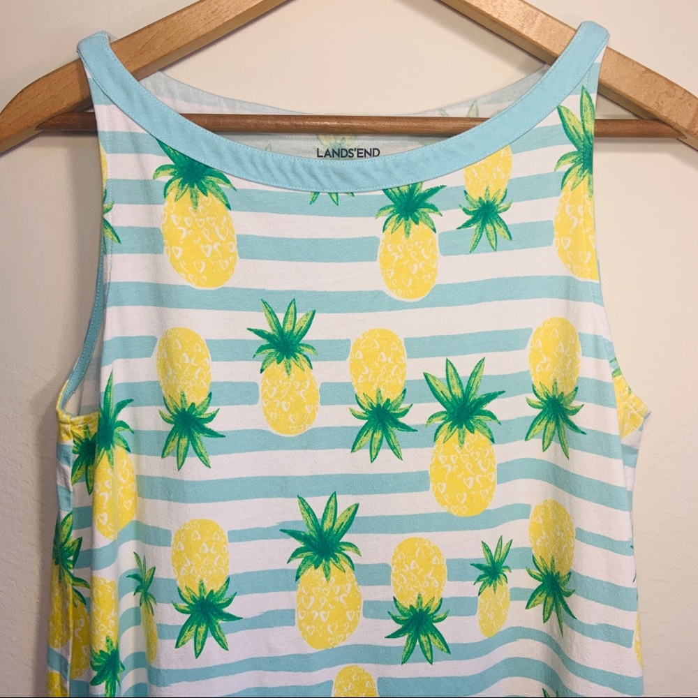 SOLD! Lands’ End Girl’s 16 striped Tank Dress - Picture 4 of 16